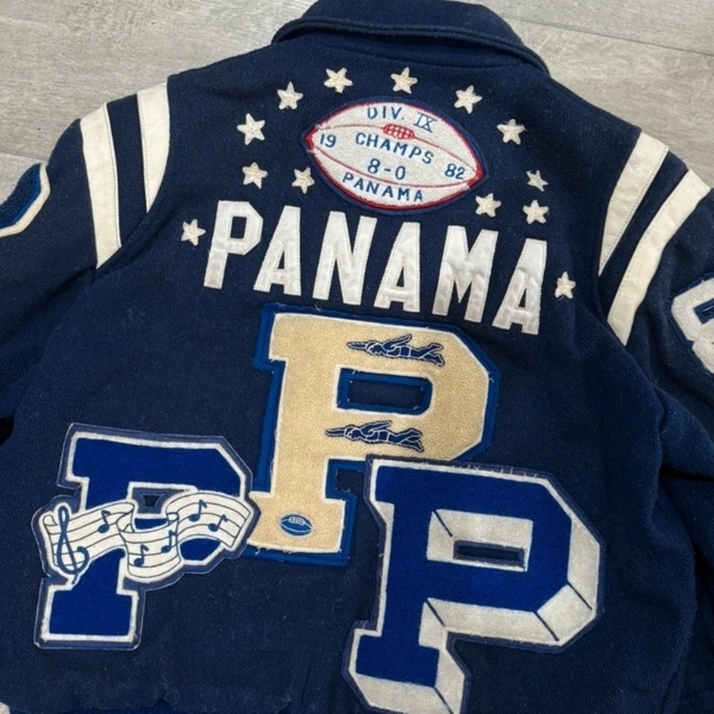 Patchwork Varsity Jacket Blue: Vintage 1982 - image 4